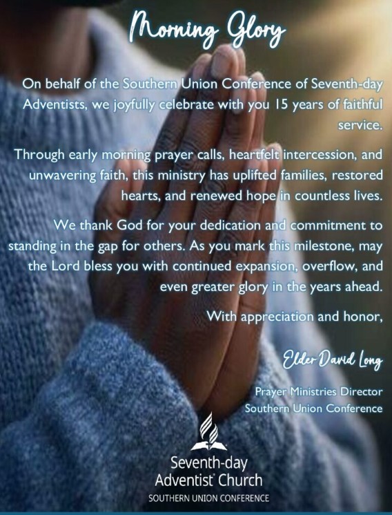 Elder David Long Prayer Ministries Coordinator